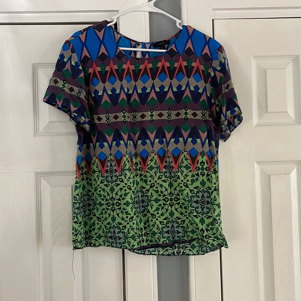 J. Crew printed blouse size 8